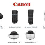 Canon dévoile 4 nouveaux objectifs RF et 2 multiplicateurs de focale. © DR