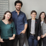 Le jury de la première édition : Cathy Verney, Éléonore Costes, Slimane-Baptiste Berhoun, Cécile Quéniart, Raphaël Rocher (représenté par Evelyne Quesnel) et Anne Bouisset © DR