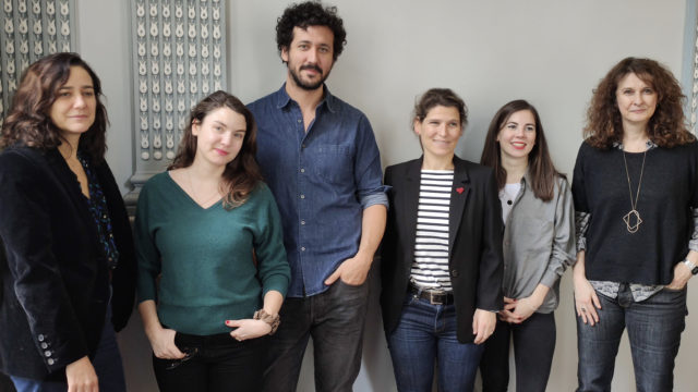Le jury de la première édition : Cathy Verney, Éléonore Costes, Slimane-Baptiste Berhoun, Cécile Quéniart, Raphaël Rocher (représenté par Evelyne Quesnel) et Anne Bouisset © DR