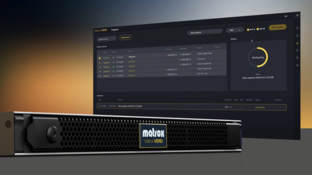 Matrox VERO prend désormais en charge l'enregistrement PCAP pour le diagnostic ST 2110 © DR