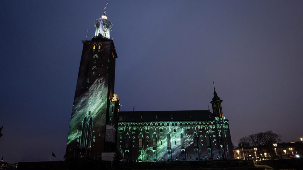 Les vidéoprojecteurs Panasonic au coeur du mapping de la Nobel Week Lights © Creative Technology