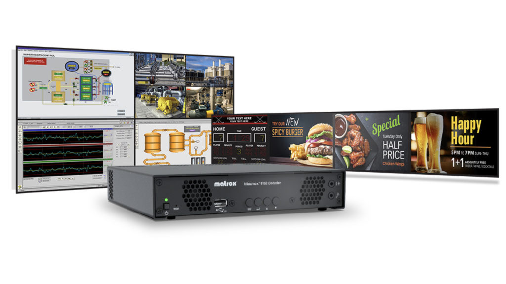 AV/IP : le décodeur Matrox Maevex 6152 décode jusqu'à quatre flux 4K sans perte de qualité © DR